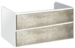 Hatria Grandangolo 75 Masca lavoar baie suspendata 72x49xH48 cm, sertare gri deschis (cement) (y2aubc)