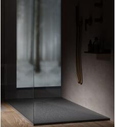 Hatria Cadita dus dreptunghiulara ceramica Hatria Petra H3 Ardesia 100x70 cm, cu sifon inclus si capac crom - forma si dimensiuni ajustabile! gri (cement) (PA10007000700)