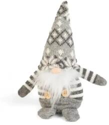Family Collection Karácsonyi skandináv manó szürke kötött sapkával - 25 cm