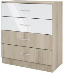 Bogdan Furniture I Скрин с 4 чекмеджета Mod 3003, Сонама Арвен/Бал гланц
