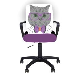 Furnit Детски стол Fly Black Purple Cat