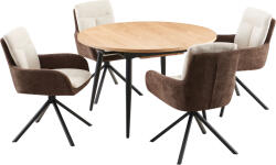 Bogdan Furniture Europe Трап. маса sendo кръгла разтег. натурално/черно