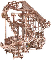 Wood Trick Spiral Marble Run 558 piese
