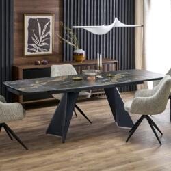 Bogdan Furniture Europe Трапезна маса Мебели Богдан модел Armani, разтегателна, черен мрамор/черно