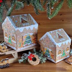 Mézeskalács házikó - Mézi mintával - 15, 5 x 15 x 18 cm