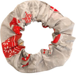  Aztadejó karácsonyi hajgumi piros manós szürke alapon (AHG28)