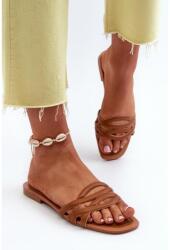 Butosklep Barna női lapos talpú papucs (W-159 CAMEL__31342)