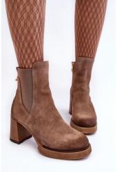 Butosklep Világosbarna magas sarkú csizma (60440 W.FANGO__27753)