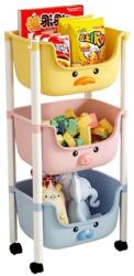ecarla Színes gyerek műanyag polc kerekeken (PO18KOL)