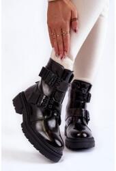 Butosklep Fekete, csatos női csizma (250007B-LA BLK__22650)