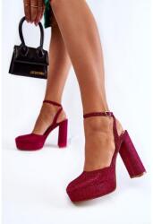 Butosklep Sötétrózsaszín, női - csillogó magassarkú (3557-1 FUSHIA__21895)