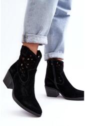 Butosklep Fekete női áttört csizma (SN622-20 BLACK__28047)