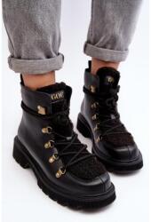 Butosklep Fekete bőr csizma szőrme díszítéssel (MM2N4082 BLACK__28364)