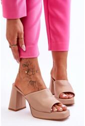 Butosklep Bézs színű, női papucs - sarokkal (M051 NUDE__25950)