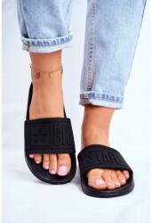 Butosklep Fekete, Big Star gumipapucs, felirattal, hölgyeknek (DD274A271 BLK__8051)