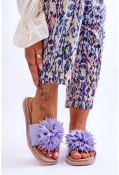 Butosklep Női, lila papucs - virággal (LS-118 PURPLE__24691)