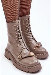 Butosklep Női bézs lakkos workerek (MR870-67 TAUPE__27875)