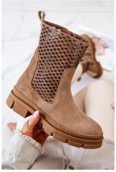 Butosklep Barna, áttört Workers csizma, hölgyeknek (2711/060 L.BROWN__18460)