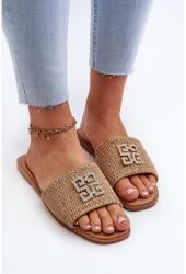 Butosklep Női kötött barna papucs (24SD98-6982 CAMEL__31386)