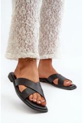 Butosklep Fekete női papucs cirkónikkal (KV27-002 BLACK__32410)