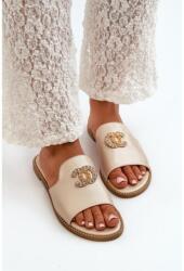 Butosklep Arany színű, díszítéssel díszített papucsok hölgyeknek (KV27-050 GOLD__32523)