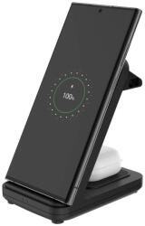 FIXED 3 in 1 Wireless töltő, fekete FIXPOS-U-BK (FIXPOS-U-BK)
