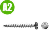 FORGÁCSLAP CSAVAR INOX 6, 0*60 mm D-fejű faforgácslapcsavar, A2 rozsdamentes ( 100db/dob) (63839)