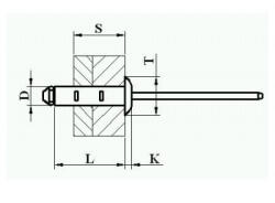 DSU szegecs - SSTX 4011 4*11 acél-acél félgömbfejű maxigrip húzószegecs (1000 db/doboz) (03608)