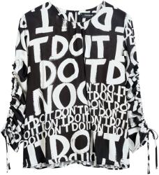 Desigual DESIGUAL, Bő fazonú feliratos felső, Fekete, Törtfehér, S (25SWBW04-2000-S)
