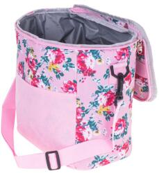 Hőszigetelő táska piknikre vagy strandra, űrtartalom 11l, rózsaszín virággal (KX4985_1_0)