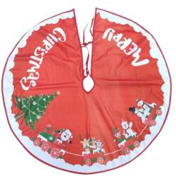 Karll Karácsonyfa láb takaró, Yxhzvon, 90 cm, piros, poliészter (SX001FTYJMD)