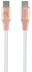 GUESS adatkábel, USB-C - USB-C, gyorstöltés, rózsaszín, 1, 5 m