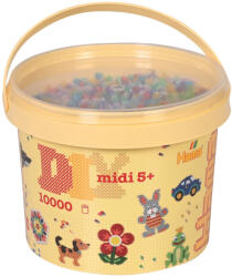 Hama Galeata cu 10000 margele de calcat Hama midi mix de 9 culori transparente (mix-53) (Ha180-53)