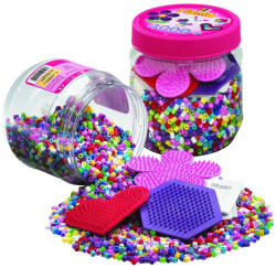 Hama Set de 4000 margele de calcat MIDI si plansete in galeata pentru FETE (Ha2051)