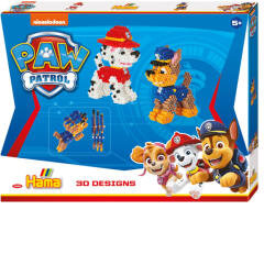 Hama Patrula catelusilor 3D, Paw Patrol, 4000 margele Hama midi si o planseta hexagon in cutie cadou (Ha7920)