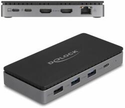 Delock USB Type-C dokkolóállomás 4K - hoz kettős HDMI MST / USB / Gibabit LAN / PD 3.0 85 W (88271)