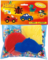 Hama Masinuta - 3000 margele de calcat HAMA Midi si 4 plansete in pungulita (Ha4413)