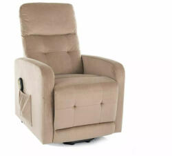 SIGNAL MEBLE Otus II Elektromos Bársony Relax Fotel Bézs (OTUSIIVBE)