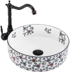 Rea Stefania Fiori pultra ültethető mosdó 36 cm, fehér REA-U9853 (REA-U9853)