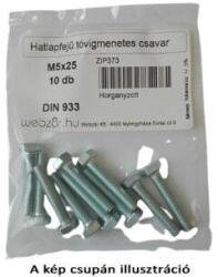 Hatlapfejű tövigmenetes csavar DIN 933 horganyzott M6x40 (10 db) (ZIP381) - pepita