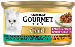 Gourmet Gold felnőtt teljes értékű konzerv macskáknak, nyúllal és májjal - 85 g