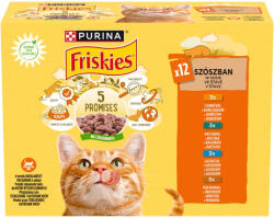 Friskies állateledel macskáknak csirkével, kacsával, lazaccal és pulykával 12x85 g - 1020 g
