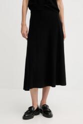 United Colors of Benetton szoknya gyapjúkeverékből fekete, midi, harang alakú, 1444D002B - fekete M