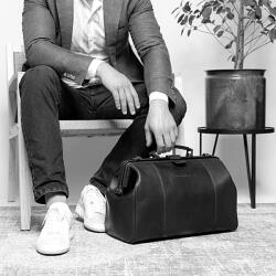 Chesterfield TEXEL fekete színű, keretes, közepes bőr utazótáska C20-0042-00