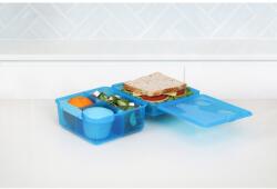Sistema Lunch Cube Max osztott uzsonnásdoboz joghurtos tárolóedénnyel és dupla tetővel, 2 l, vegyes színek