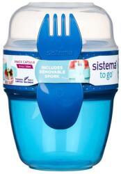 Sistema To Go Snack kapszulás snack doboz villával 515 ml, kék