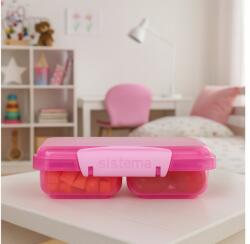 Sistema Lunch Small Split 2 rekeszes uzsonnásdoboz 350 ml, rózsaszín