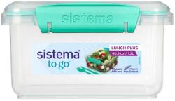 Sistema To Go Lunch Plus 1, 2 l-es uzsonnásdoboz evőeszközzel, zöld