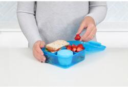 Sistema Lunch Bento Cube osztott uzsonnásdoboz joghurtos tárolóedénnyel és 2 tálcával 1, 25 l, kék