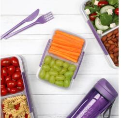 Sistema To Go Kisméretű, osztott, 2 rekeszes uzsonnásdoboz, 350 ml, lila
